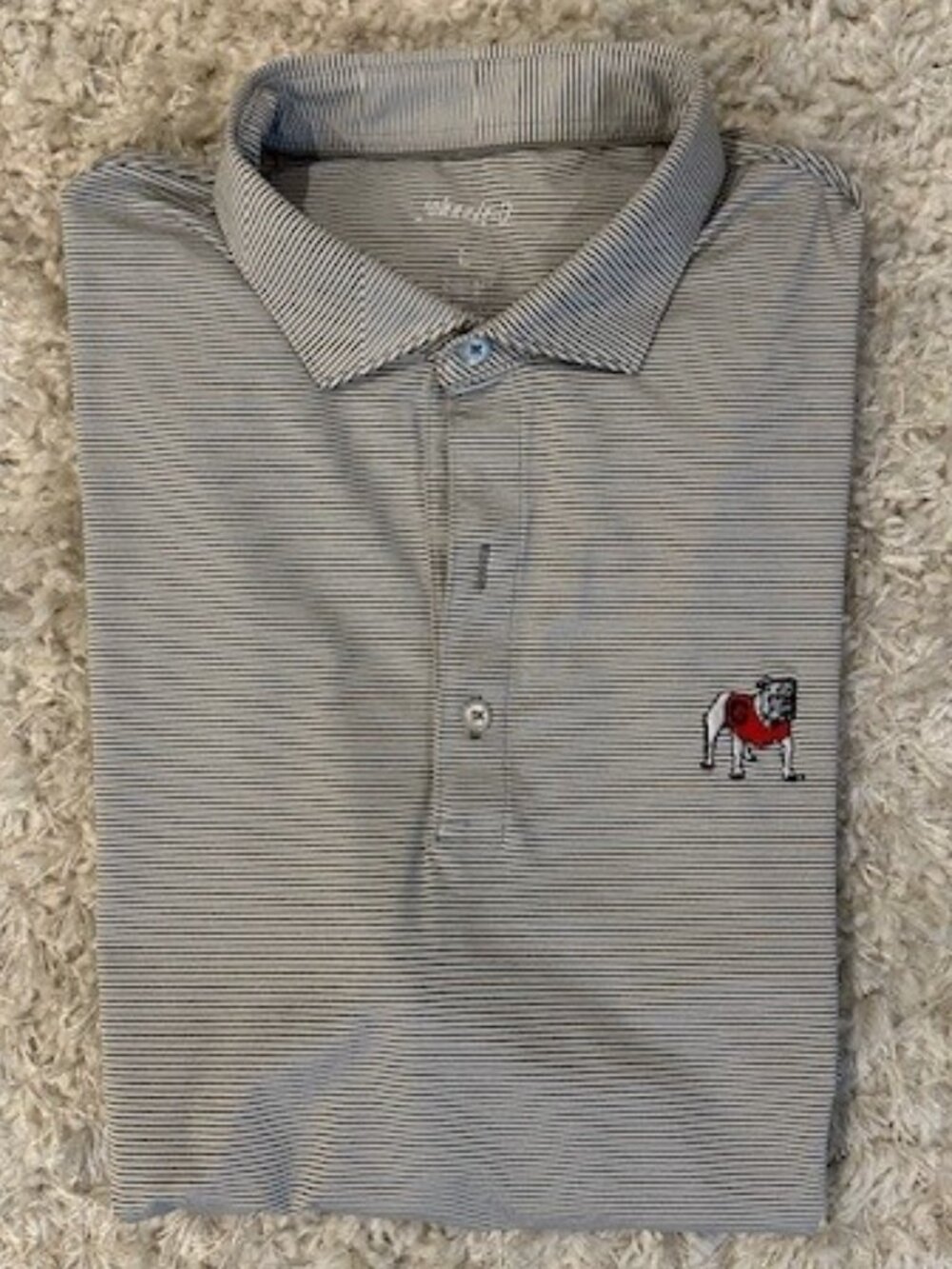 Johnnie-O Grey Striped UGA Polo